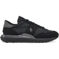 Ralph Lauren for man. 809965080002 Train 89 sneakers in black nubuck leather and oxford (40), Flat, Laces, Casual