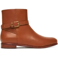 Ralph Lauren for woman. 802974382001 Brooke II brown calfskin ankle boots (37), Leather, Flat, Zip, Casual