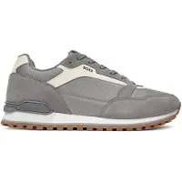 BOSS for man. 50523221 Parkour Leather Sneakers grey (41), Flat, Laces, Casual