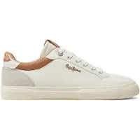 Pepe Jeans for woman. PLS31588 Kenton Court leather shoes white (38), Flat, Suede, Laces, Casual