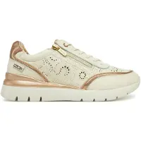 Pikolinos for woman. W4R-6622C1 Off-white Cantabria Leather Sneakers (38), 3 to 5 cm, Zip, Casual