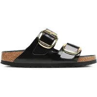 Birkenstock for woman. 1021476 Black Arizona Big Buckle Leather Sandals (Narrow Fit) (39), Flat, None, Casual