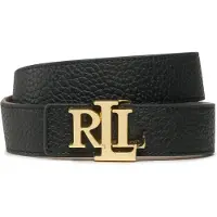 Ralph Lauren for woman. 412912039001 Reversible belt in black grained leather (L), Brown, Casual