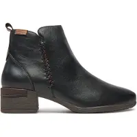 Pikolinos for woman. W6W-8950 Leather Ankle Boots Malaga black (41), 3 to 5 cm, Zip, Casual