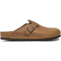 Birkenstock for man. 1028179 Brown Boston Leather Clogs (Regular Fit) (45), Flat, None, Casual
