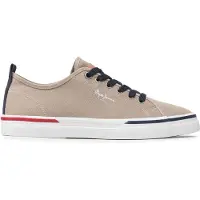Pepe Jeans for man. PMS30811 Kenton Retro Sneakers brown (41), Fabric, Flat, Laces, Casual, Sustainable