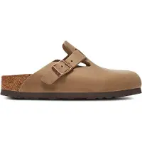 Birkenstock for man. 1019484 Leather Boston Soft Clogs (Narrow Fit) beige (41), Flat, None, Casual
