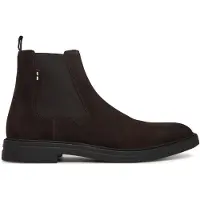 BOSS for man. 50552528 Dark brown Calev Chelsea leather ankle boots (41), Flat, Split Leather, None, Casual, Classic