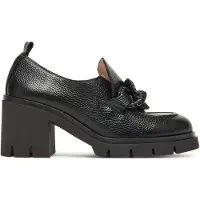 Hispanitas for woman. HI254331 Zurich Leather Moccasins black (39), 5 to 8 cm, None, Casual, Classic