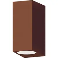 Calex utvendig vegglampe GU10, opp/ned, høyde 15 cm, rustbrun