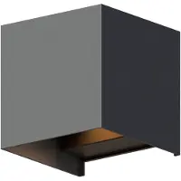Calex utendørs LED-vegglampe Cube, opp/ned, høyde 10 cm, antrasitt