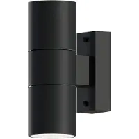 Calex utendørs vegglampe GU10 stål, opp/ned, 17 cm, svart