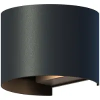Calex utendørs LED-vegglampe oval, opp/ned, høyde 10 cm, svart