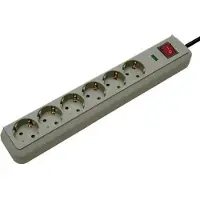 Brennenstuhl Eco-Line 13.500A ÜSS 6-veis lys grå, 1,5 m