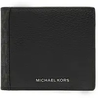 Michael Kors for man. 39R5LHDF3O Hudson Leather Wallet with Logo Black (OSFA), Casual