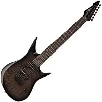Gear4Music Harlem 7-String Electric Guitar fra Trans Black