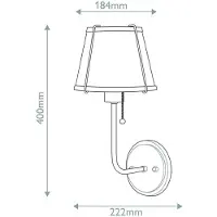 HINKLEY Vegglampe Clarke 1, messing/svart, metallskjerm, stål