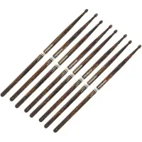 Promark Rebound 2B FireGrain Hickory Drumsticks Acorn Wood Tip 4 Pair Value Bundle