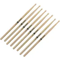 Promark Rebound 5B Hickory Drumsticks Acorn Wood Tip 4 Pair Value Bundle