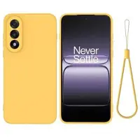 Mtp Products OnePlus Nord 5 Flytende silikon-deksel med håndstropp - gul