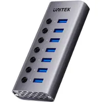 UNITEK H1314A - Hub - 7-in-1, individual switches - 7 x SuperSpeed USB 3.0 - stasjonær