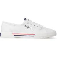Pepe Jeans for woman. PLS31287 Trainers Brady Basic blue white (38), Fabric, Flat, Laces, Casual, Sustainable