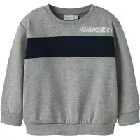 Name it Collegegenser - NmmVance - Grå Melert m. Navy - - 2 år (92) - Collegegenser