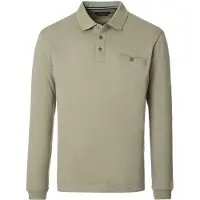 Casamoda Longsleeve Polo Structure Grønn Størrelse