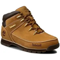 Timberland for man. TB0A122I2311 Euro Sprint Brown mid-top leather trainers (43.5), Flat, Laces, Casual, Sustainable