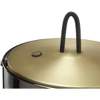 Brilliant LED-bordlampe Lumeo, Ø 21 cm, messingfarget/røykgrå