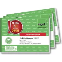 Sigel T1178 Kvitteringer DIN A6 tværformat Antal blade: 40 3 stk
