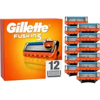 Gillette Fusion5 Men's Razor Blades - Orange/Black - 12 Pieces