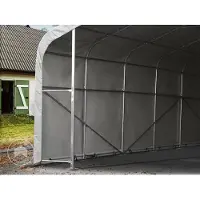 TOOLPORT 8x12 m garasjetelt, PVC-presenning, grå, uten statikk