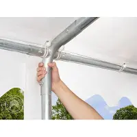 TOOLPORT 5x14 m partytelt, PVC-presenning, hvit, med bunnramme