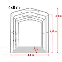 TOOLPORT 4x8 m telthall, PVC-presenning, mørkegrønn, uten statikk