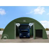 TOOLPORT 9,15x20 m rundbuehall, PRIMEtex-PVC-presenning, mørkegrønn, med statikk