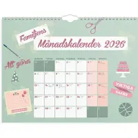 Adlibris Familjekalender 2026 Familjens Månadskalender 350x270 mm Burde