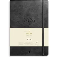Adlibris Kalender 2026 A5 Stor Veckokalender Forma Deluxe Svart Burde