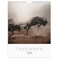 Adlibris Väggkalender 2026 Savannen 295x390 mm Burde