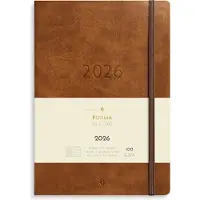 Adlibris Kalender 2026 A5 Stor Veckokalender Forma Deluxe Brun Burde