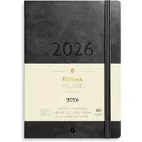 Adlibris Kalender 2026 A6 Liten Veckokalender Forma Deluxe Svart Burde