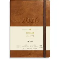 Adlibris Kalender 2026 A6 Liten Veckokalender Forma Deluxe Brun Burde