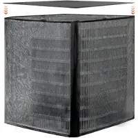Vevor klimaanleggsdeksel, 711 x 711 x 812 mm AC-deksel for klimaanlegg, dobbeltlags, avtakbar baldakin, vanntett polyester, universal HVAC-beskytter for utendørs klimaanlegg, svart