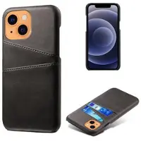 Mtp Products iPhone 13 KSQ Belagt Plast Deksel med Kortlommer - Svart