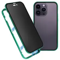 Mtp Products iPhone 16 Pro Max Magnetisk Deksel med Herdet Glass - Privacy - Grønn