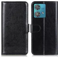 Mtp Products Motorola Edge 40 Neo Lommebok-deksel med Magnetisk Lukning - Svart