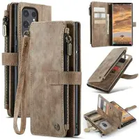 CASEME Samsung Galaxy S25 Ultra C30 Multifunksjonell Lommebok-deksel - Brun
