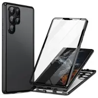 Mtp Products Samsung Galaxy S24 Ultra Magnetic Deksel med Herdet Glass - Svart