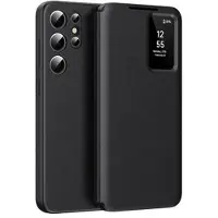 Mtp Products Samsung Galaxy S24 Ultra Smart Clear View Flip-etui med kortspor - Svart
