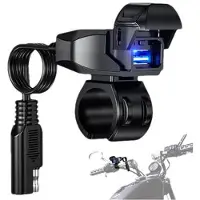 Mtp Products USB-lader for motorsykkelstyre 18W - svart